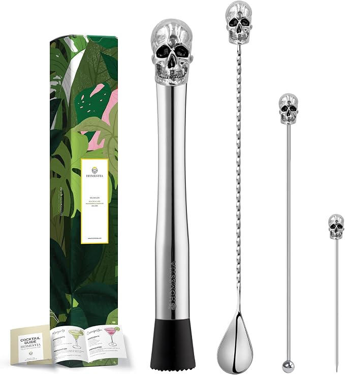 Homestia 10 Inch Muddler for Cocktails, Cocktail Muddler for Lemonade, Gold - B0C233VDW7