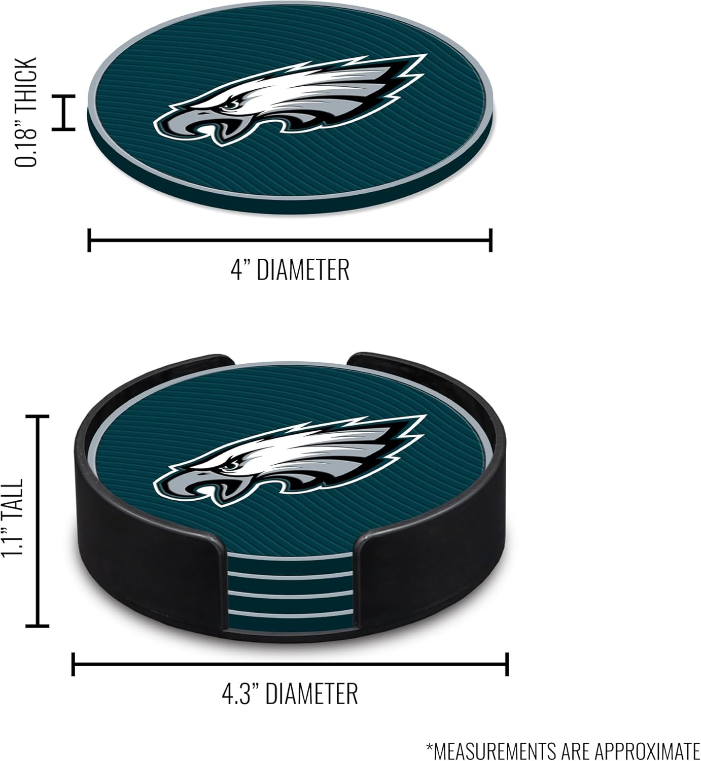 Rico Industries NFL Football Classic Favorites: PVC Coaster Set (4-Pack)