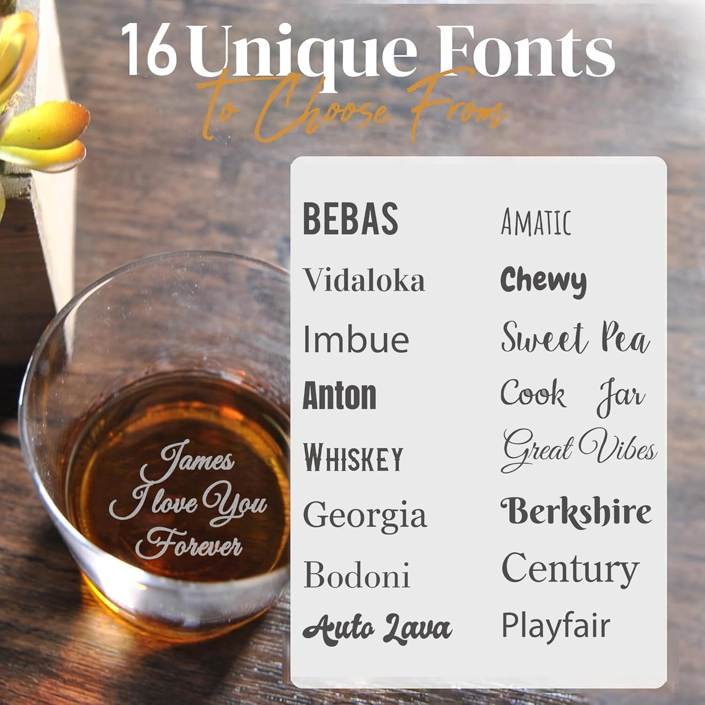 Bottom Engraved Whiskey & Bourbon Glass Set with Custom Logo - 12oz Personalized Scotch Glasses Bulk Pack, Set of 6/12/100, Ideal Gifts for Men Him, Anniversary, Retirement, Corporate Events