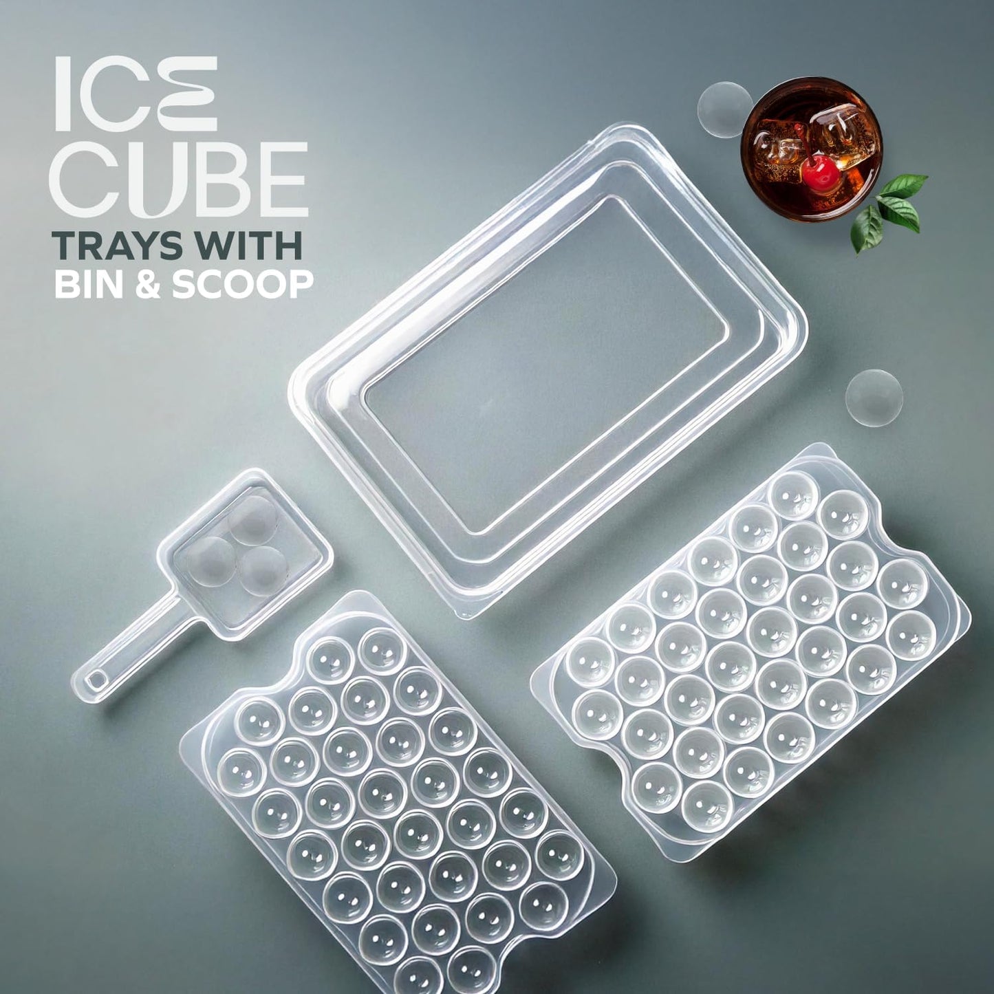 Premium Durable Round Cute Ice Ball Mold – Stackable Plastic Ice Maker for Cocktails & Water Bottles – Ultimate Ice Mold for Perfectly Cool Ice Drinks!