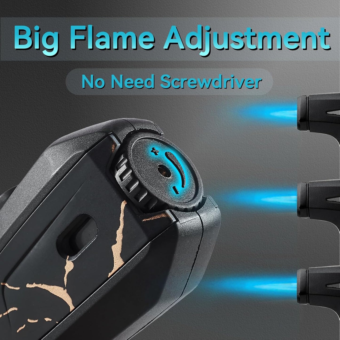 2 Pack Torch Lighter, Zoocura Single Jet Flame Butane Lighters Refillable Torch Lighter Adjustable Gas Lighter Windproof Lighters for Men BBQ Grill Camping (Fuel Not Included)