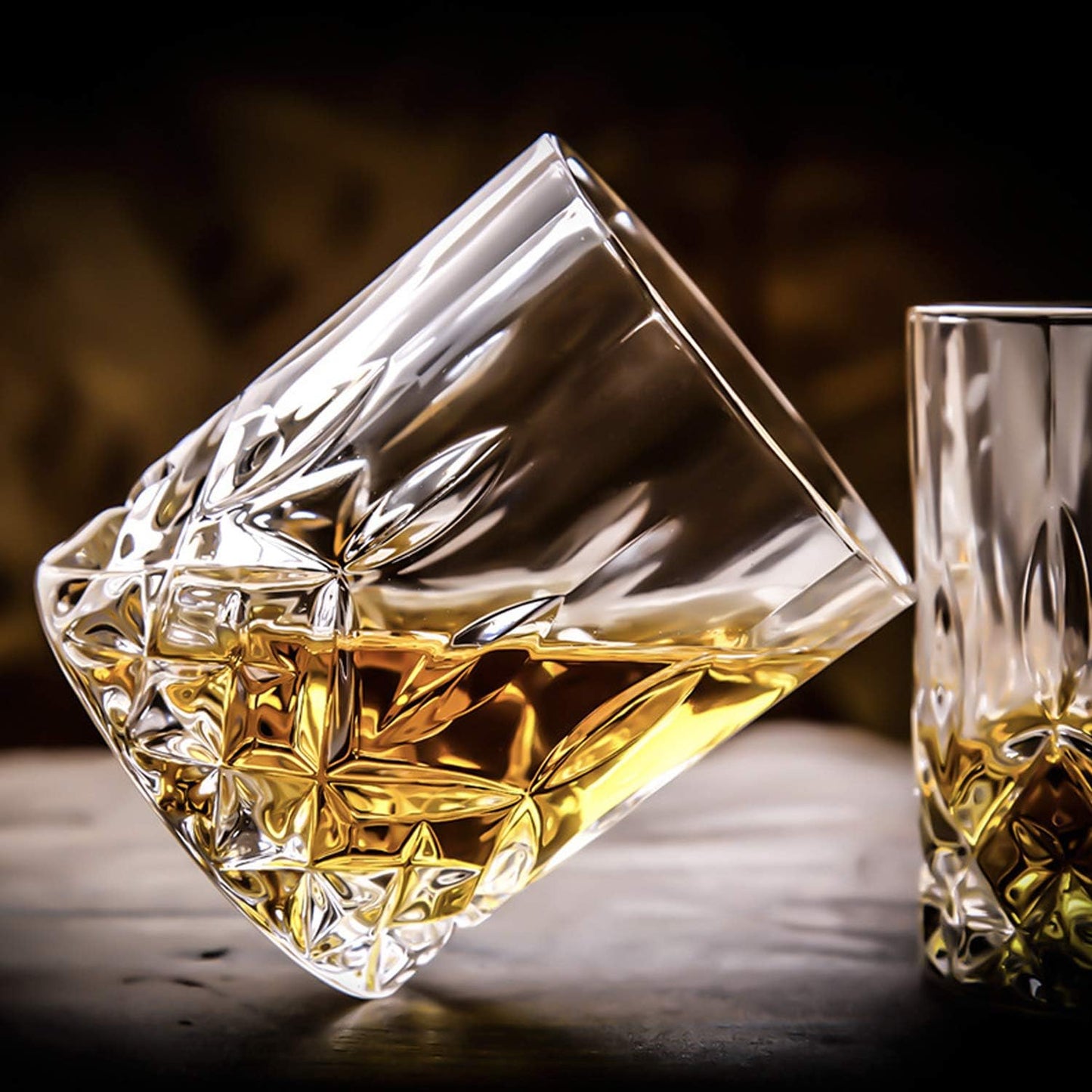 DeeCoo Premium 10, 11 OZ Scotch Glasses - Old Fashioned Whiskey Glasses/Style Glassware for Bourbon/Rum/Bar Tumbler Set of 6