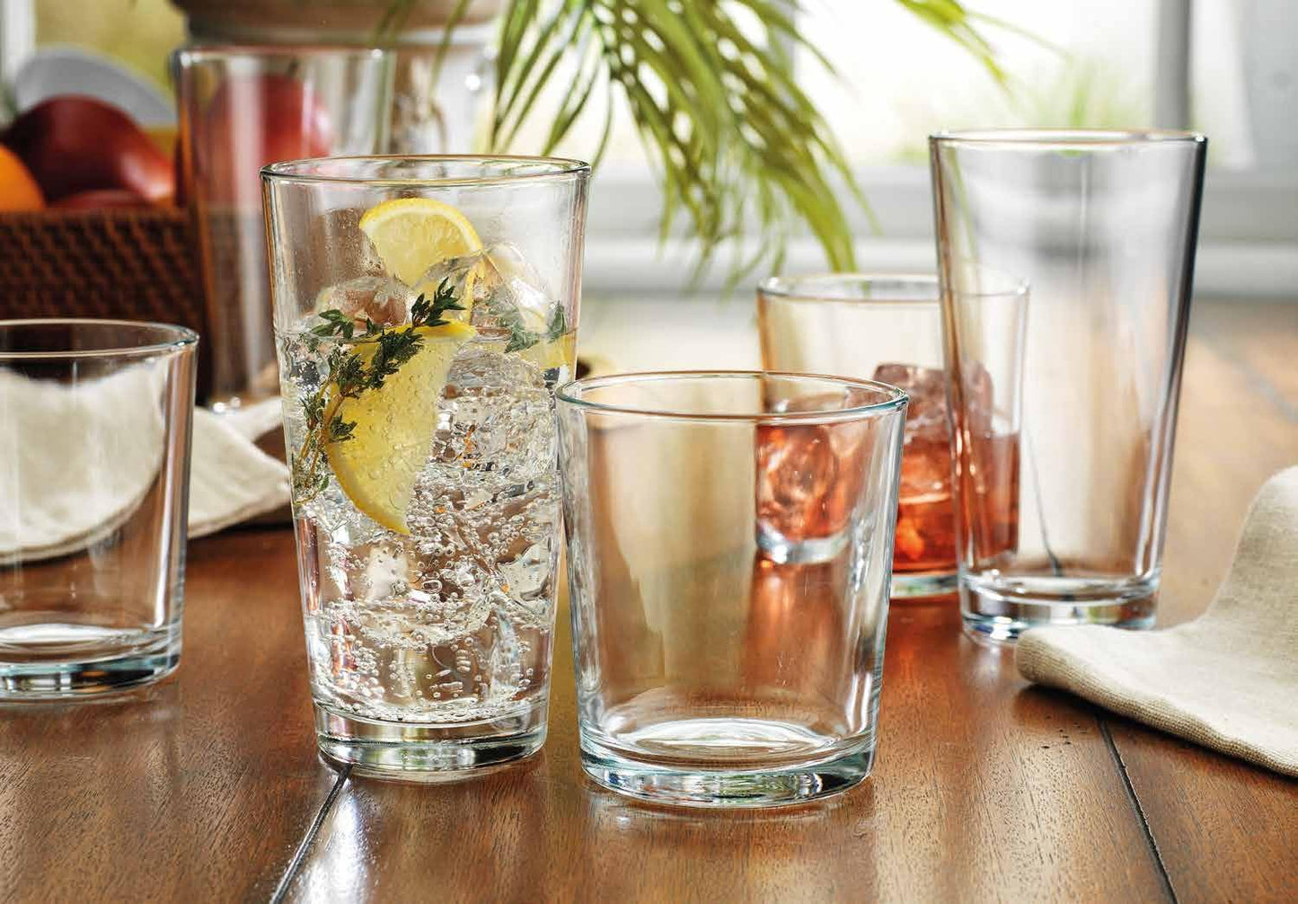 Glaver's Drinking Glasses Set of 8 Mixed Glassware Set, 4 Highballs 17 Oz., 4 Whiskey Glasses 13 Oz., Great For Cocktail Whisky and other Beverages. Dishwasher Safe.