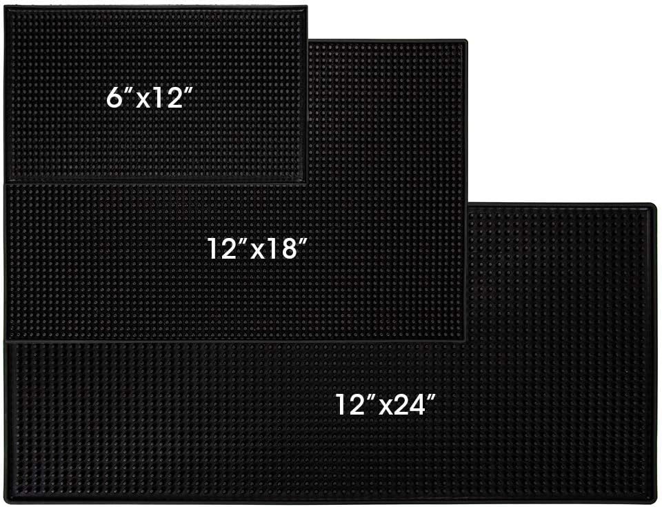 3Pcs Bar Mat - Nonslip Coffee Bar Mat, Flexible Bar Mats for Countertop, Barber Mats for Clippers Bar Mat for Home Bar Restaurant Service Mat (3Pcs, 12×6 inch, 18×12 inch, 24×12 inch)