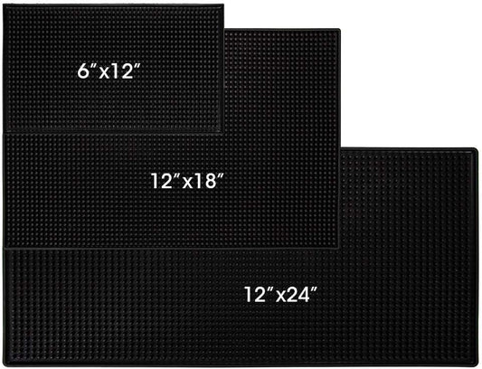 3Pcs Bar Mat - Nonslip Coffee Bar Mat, Flexible Bar Mats for Countertop, Barber Mats for Clippers Bar Mat for Home Bar Restaurant Service Mat (3Pcs, 12×6 inch, 18×12 inch, 24×12 inch)