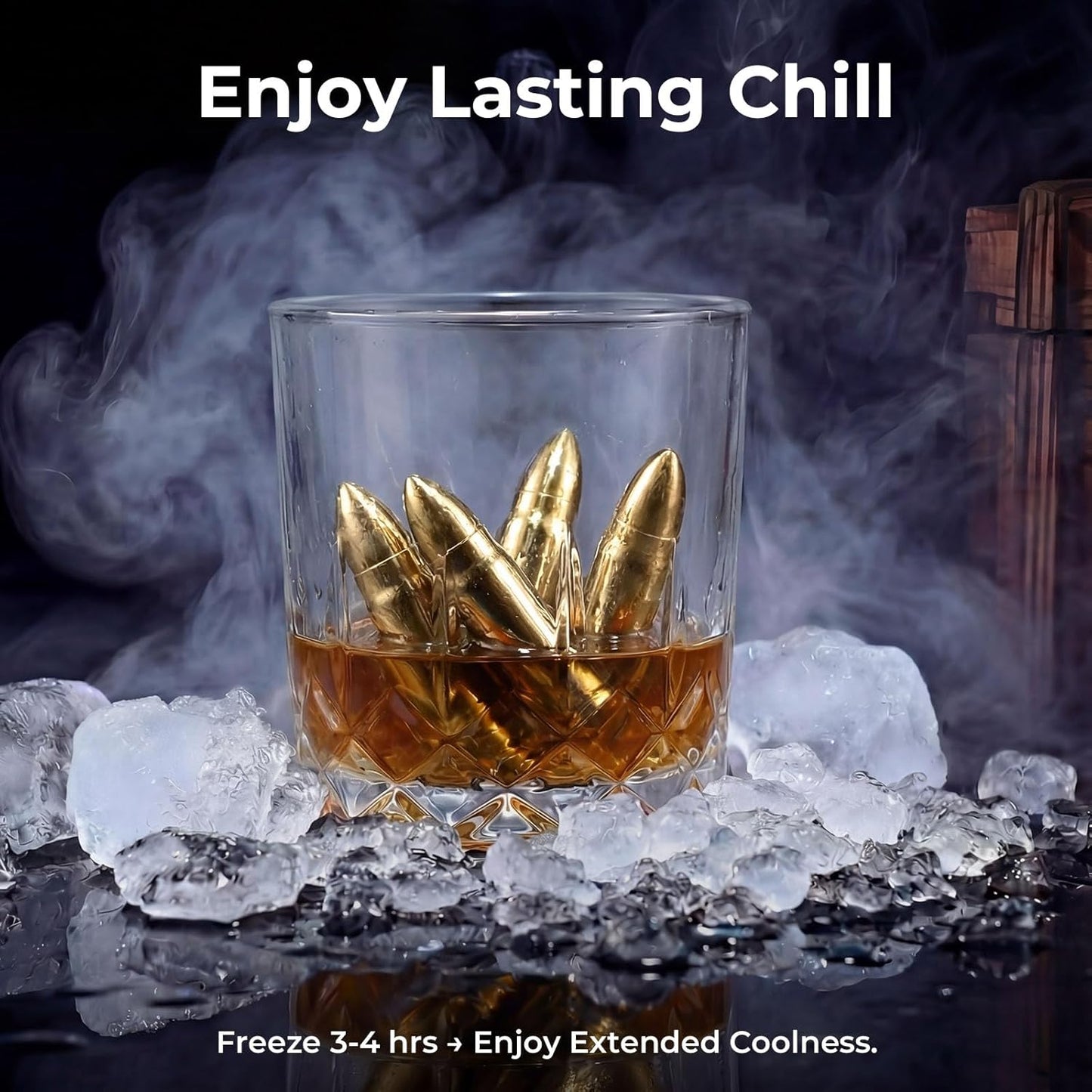 EooCoo Fathers Day Dad Gifts, Whiskey Stones Gift Set with 6 Pcs Stones and Box, Reusable Ice Cubes for Drinks, Cool Gadgets Bourbon Mens Birthday Gifts for Dad, Husband, Whiskey Lover