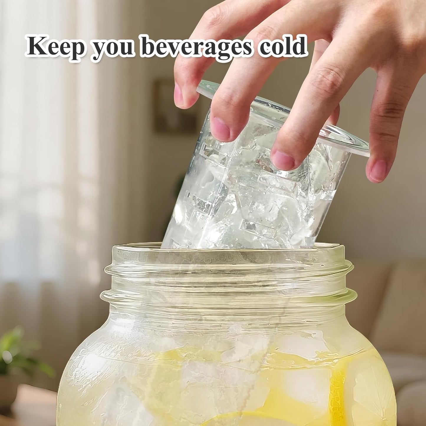 Fruit Infuser & Ice Cylinder for 1 Gallon Drink Dispensers,Compatible with 1 Gallon Mason Jars, Glass Pitchers Containers,Leak Proof Accessories for Iced Tea, Lemonade, Fruit Infused Water Drinks