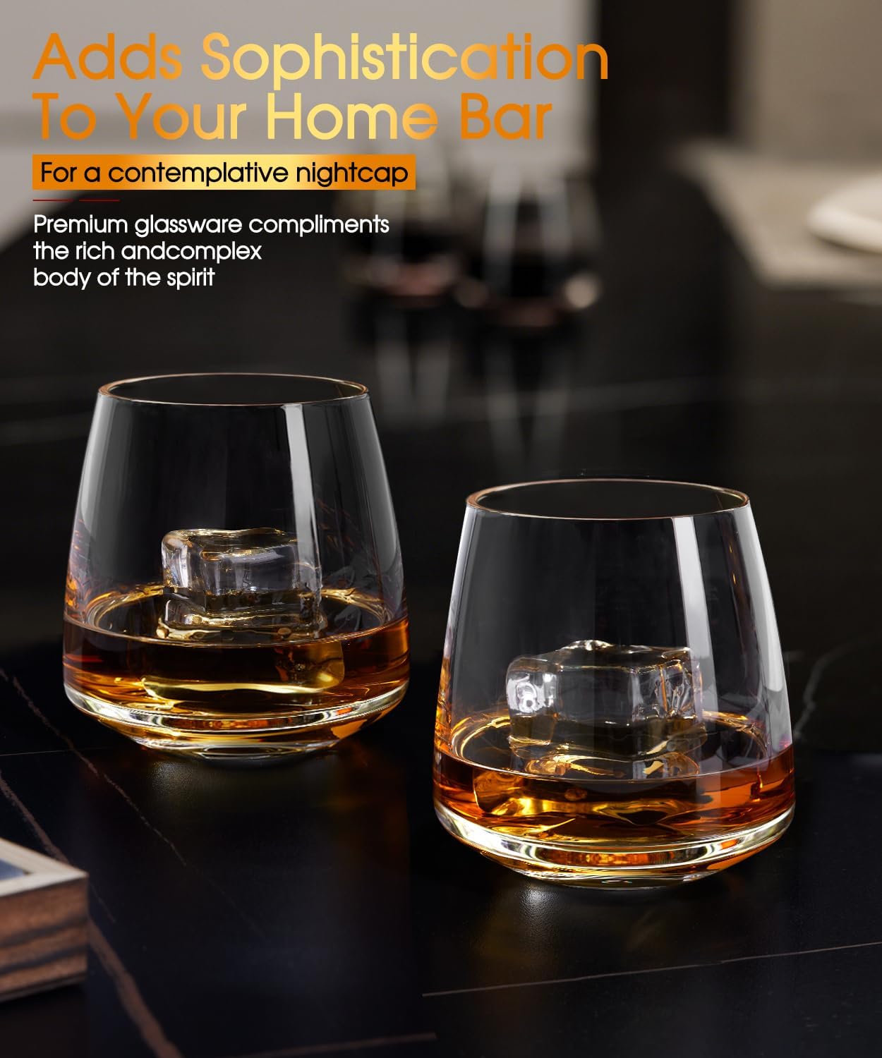 Whiskey Glasses Set of 6, 13.5oz Premium Lead-Free Crystal rocks Glass,Unique Gifts for Men Women, Bourbon Scotch Cocktails Drink Rum Cognac Vodka Liquor