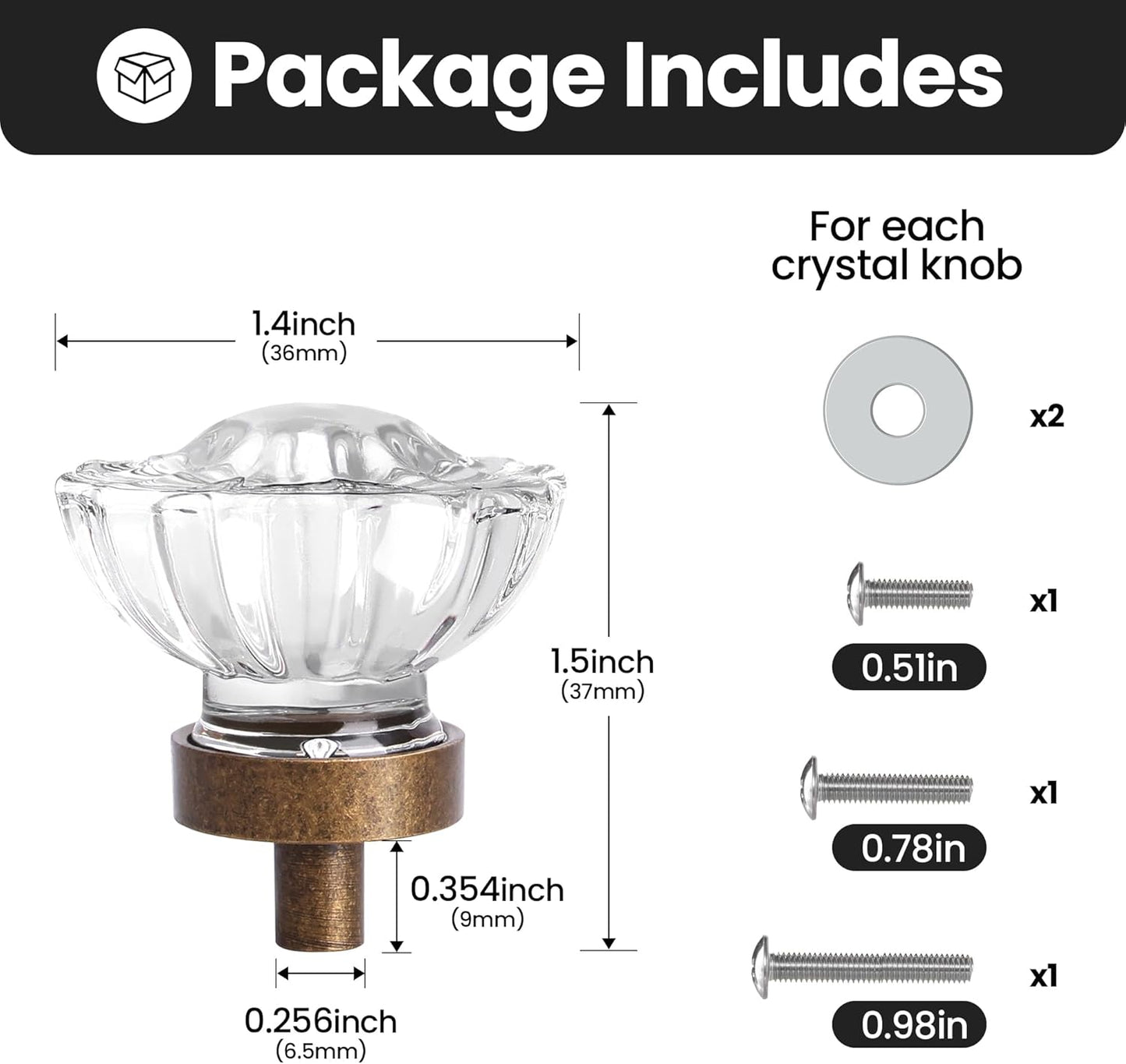 Vintage Cabinet Knobs Crystal Cabinets Knob 4 Pack, Antique Brass Bronze Small Pull, Clear Crystal Closet Dresser Drawers Cupboard Wardrobe Old Fashioned Handle, Retro Pulls Two Installation Methods