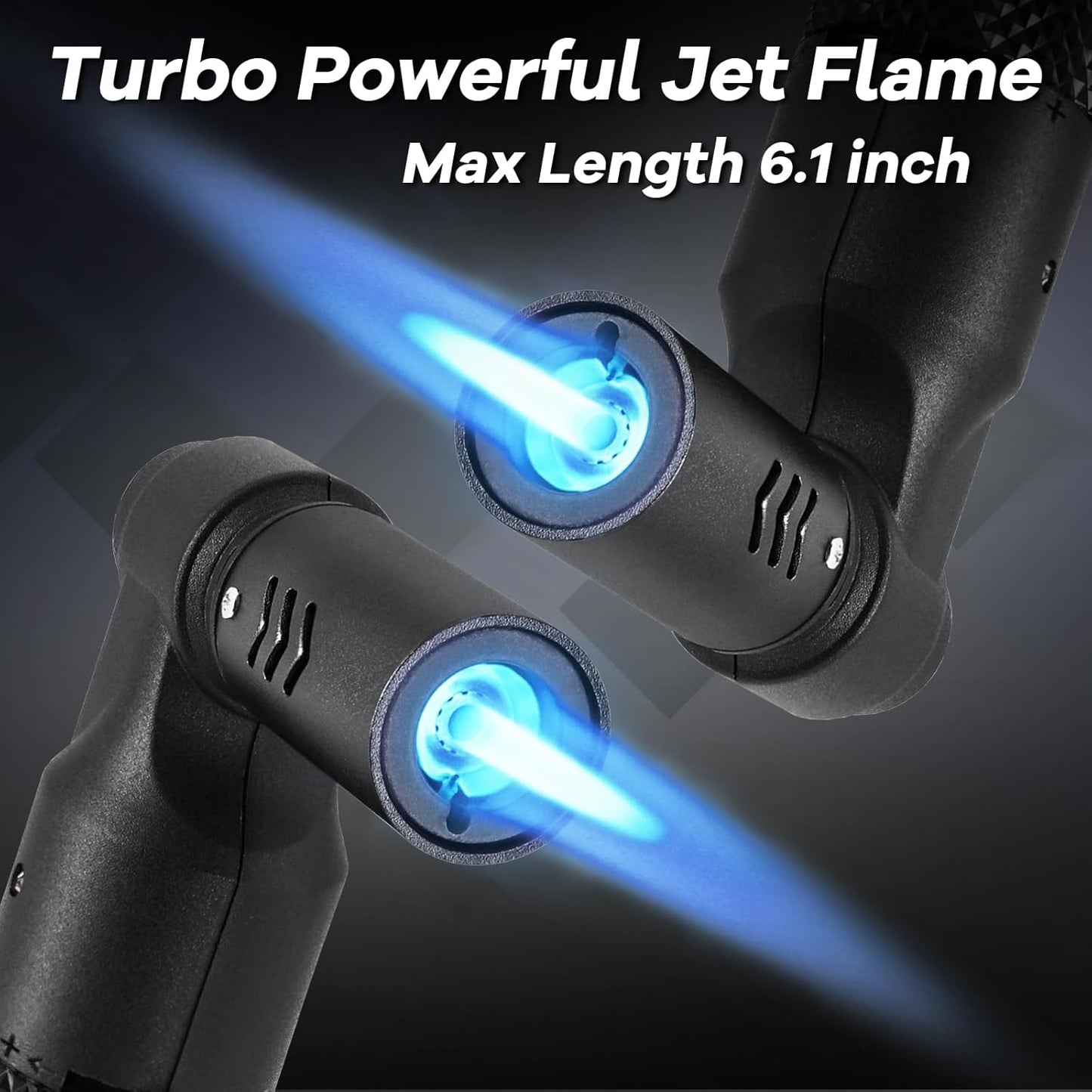 Luxgaze Butane Torch Kitchen Torch Lighter Refillable Big Jet Flame Mini Blow Torch Portable Crème Brulee Torch for Camping Grill Culinary Soldering Cooking Welding BBQ(Gas not Included) Black