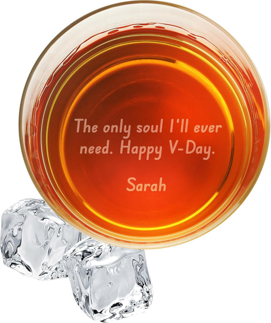 On The Rox Engraved Whiskey & Bourbon Glass Gifts - Fun Message Gift For Him - Personalized 11 oz Engraved Message Scotch Glass - Birthday, Anniversary