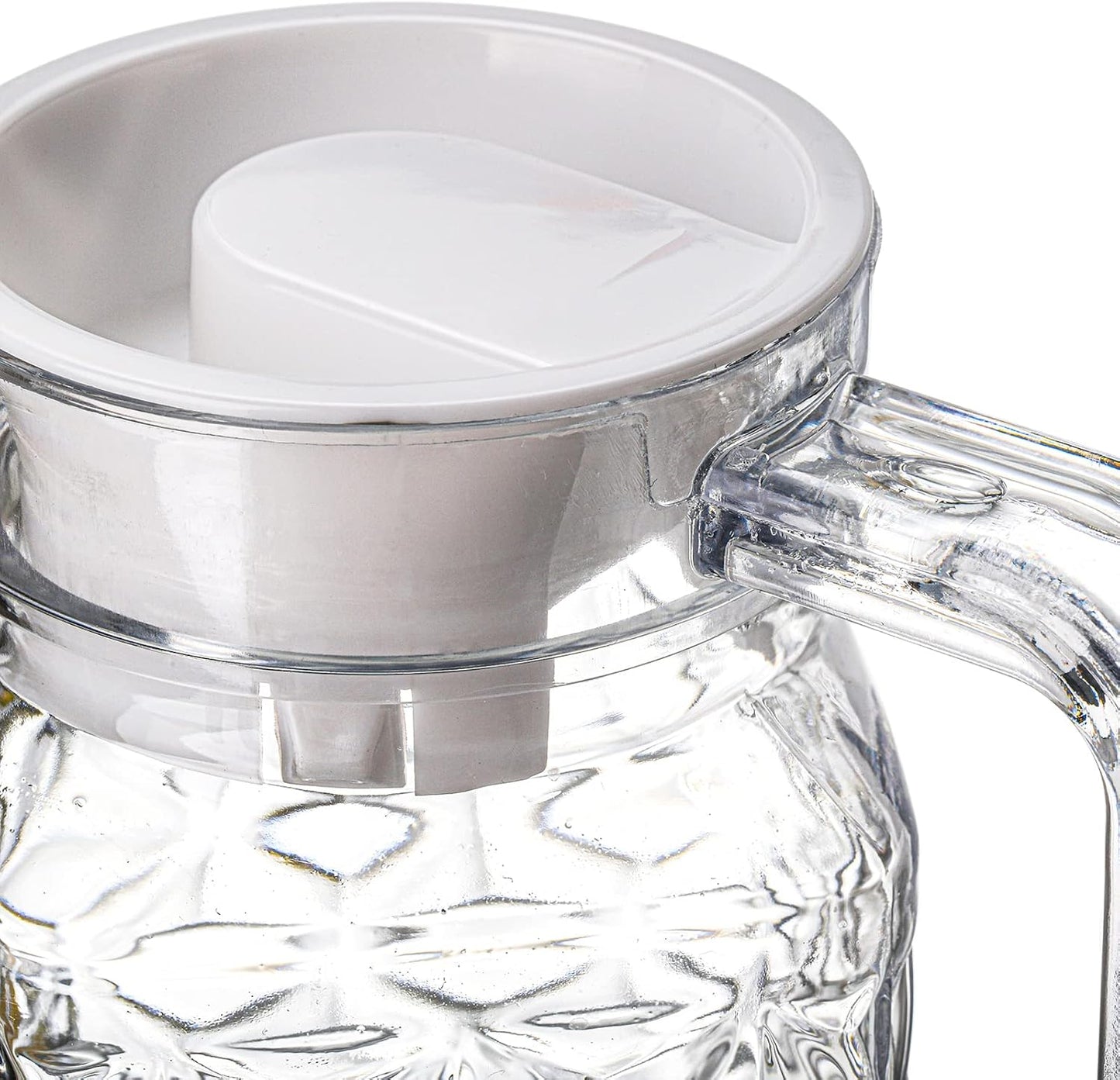 Peohud 2 Pack Acrylic Pitchers, 37oz Clear Plastic Pitcher with Removable Lid, Transparent Juice Jug Water Pitcher for Iced Tea, Sangria, Lemonade, Cold or Hot Beverages, BPA-Free and Shatter-Proof