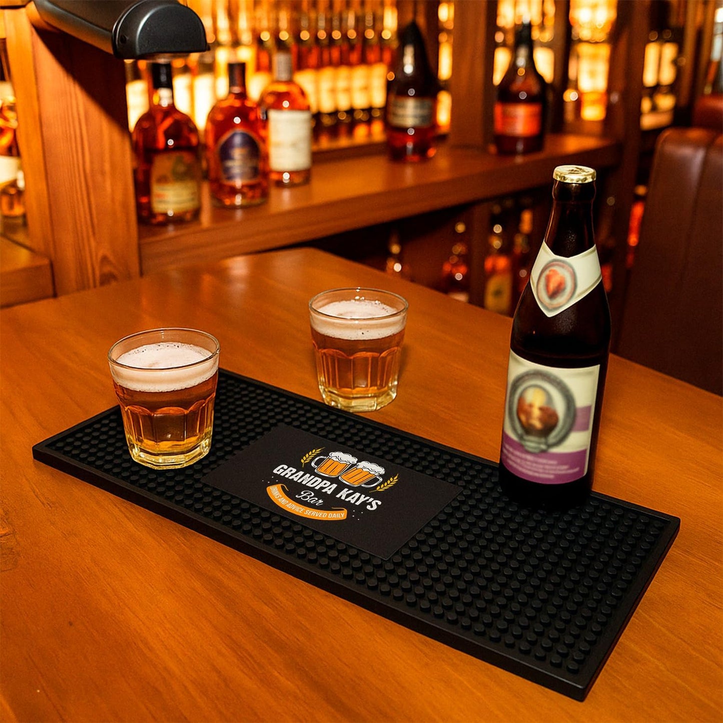 Personalized Bar Mat for Countertop – Custom Rubber Bar Service Mat for Home Bars Restaurants Gifts for Bartender Drinking Cocktail Lover (Color Custom)