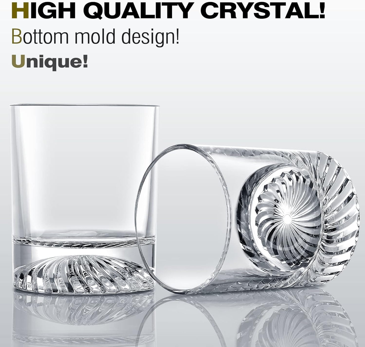 OPAYLY Whiskey Glasses Old Fashioned Glasses Set of 4 12oz Rocks Glasses Gift for Men Women Drinking Bourbon Scotch Cocktails Rum Cognac Vodka at Home Bar