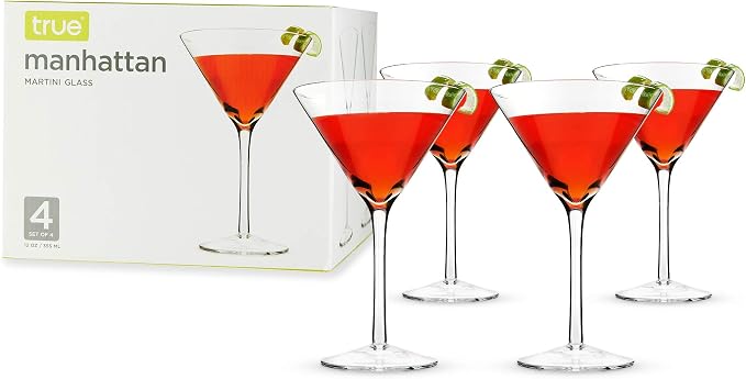 True Coupe Glass, Martini Glasses for Cocktail Party, Perfect for Espresso Martini, Manhattan, Champagne, Elegant 7 oz Glassware for Home Bars, Wedding Gifts, Margarita Glasses Set of 4 - B01N7XXVFE