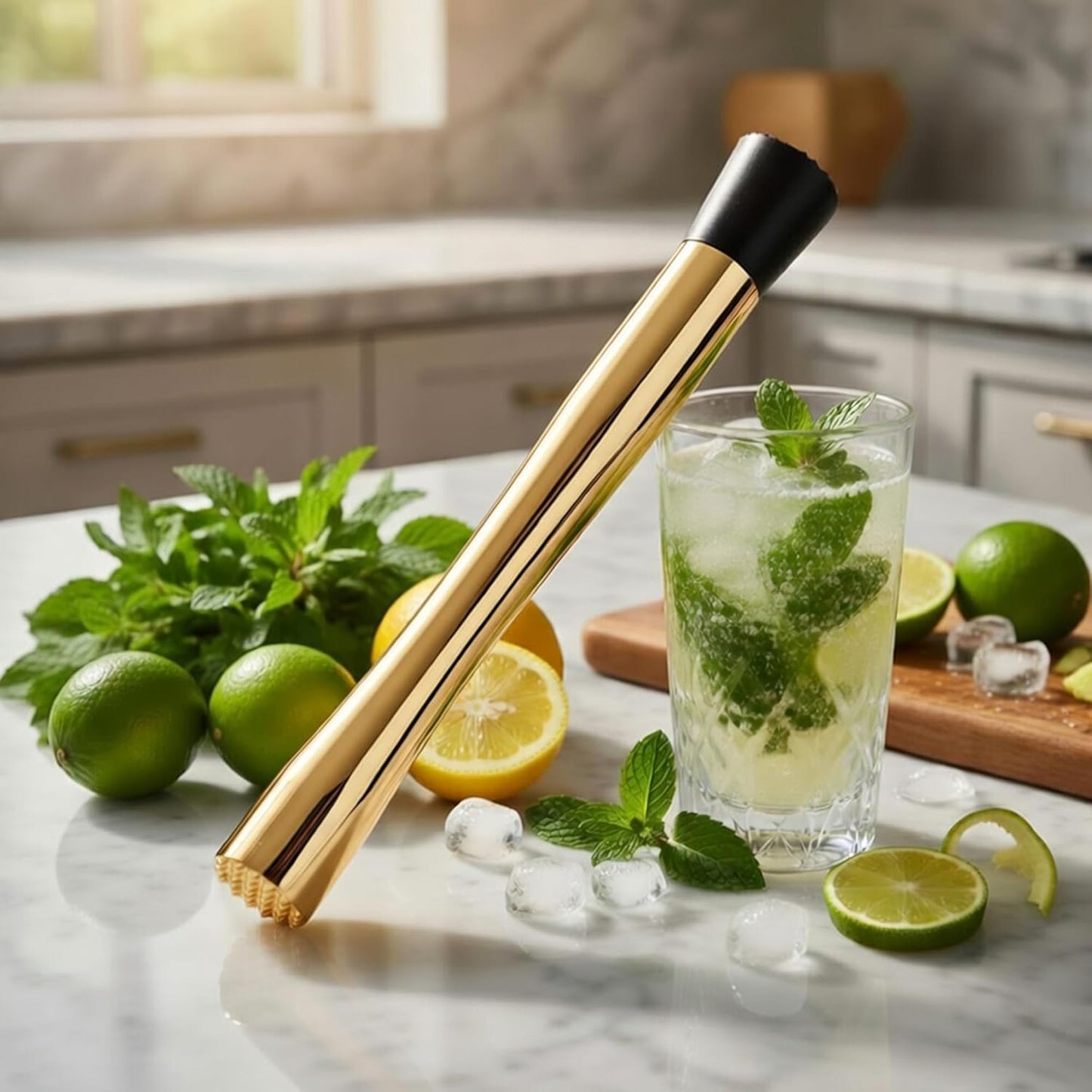 Homestia Double Heads Muddler for Cocktails (Gold)