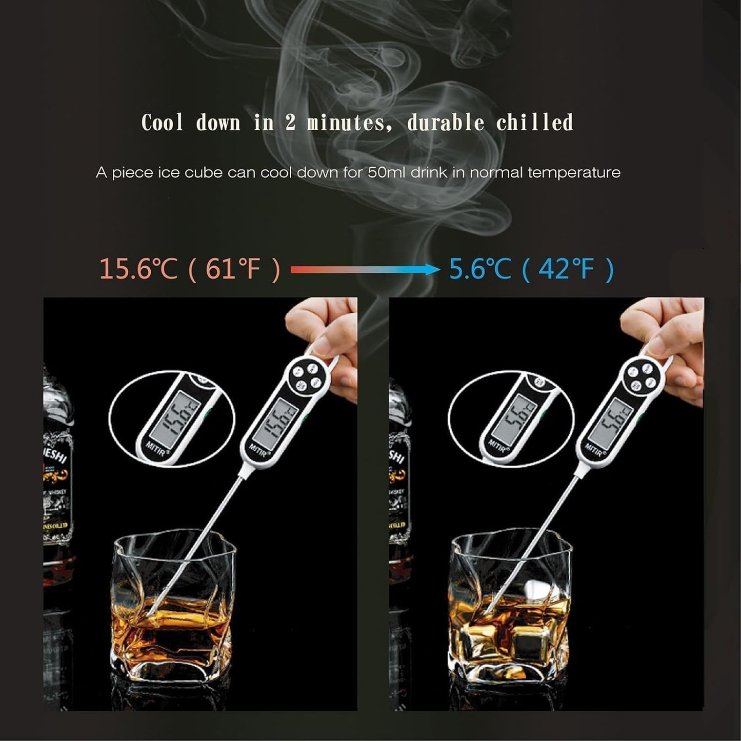 Reusable Stainless Steel Ice Cubes for Drinks - Metal Whiskey Stones, High Cooling Technology, for Whiskey, Vodka, Liqueurs, Wine, Beverage Juice or Soda, 8 Pack