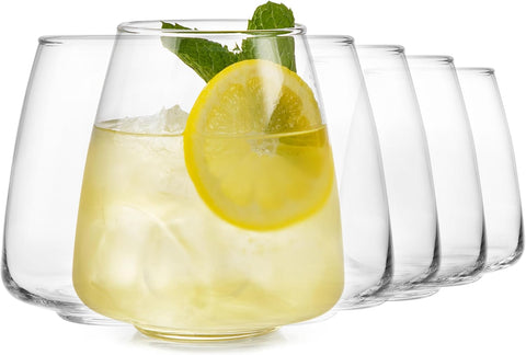 Stackable Stemless Wine Glasses Set of 6