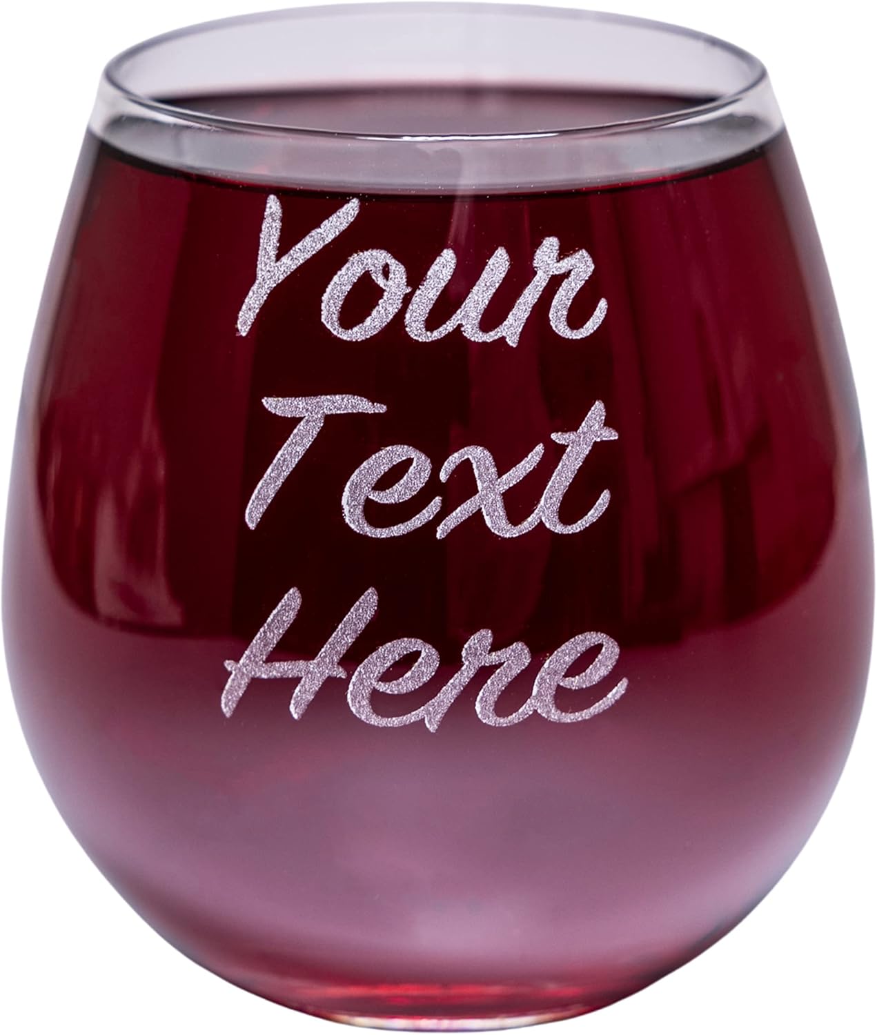 Gifts Inscribed Personalized Stemless Wine Glass – Custom Engraved Drinking Cup with Text – Laser Etched Wedding, Engagement, Anniversary, Bridal Party Gift