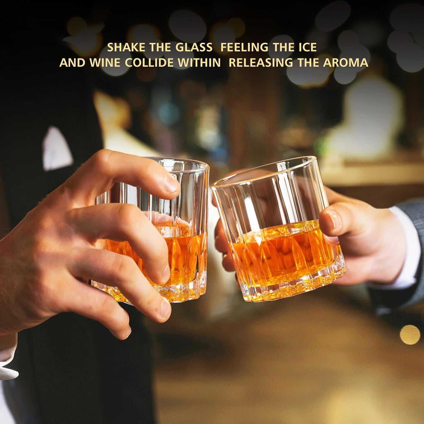 Whiskey Glasses, Bourbon Glass 11 oz, Whiskey Glasses Set of 2, Old Fashioned Glasses, Whisky Glass Sets, Rocks Glasses for Bourbon, Scotch, Cognac, Cocktails Dishwasher Safe Christmas