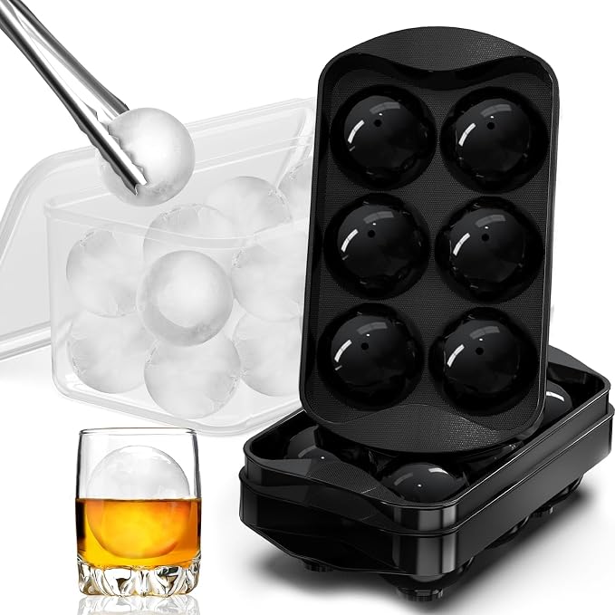 Round Ice Cube Mold with Lid, 2.2 Inch Large Whiskey Ice Ball Maker - B0D9RSDP3M