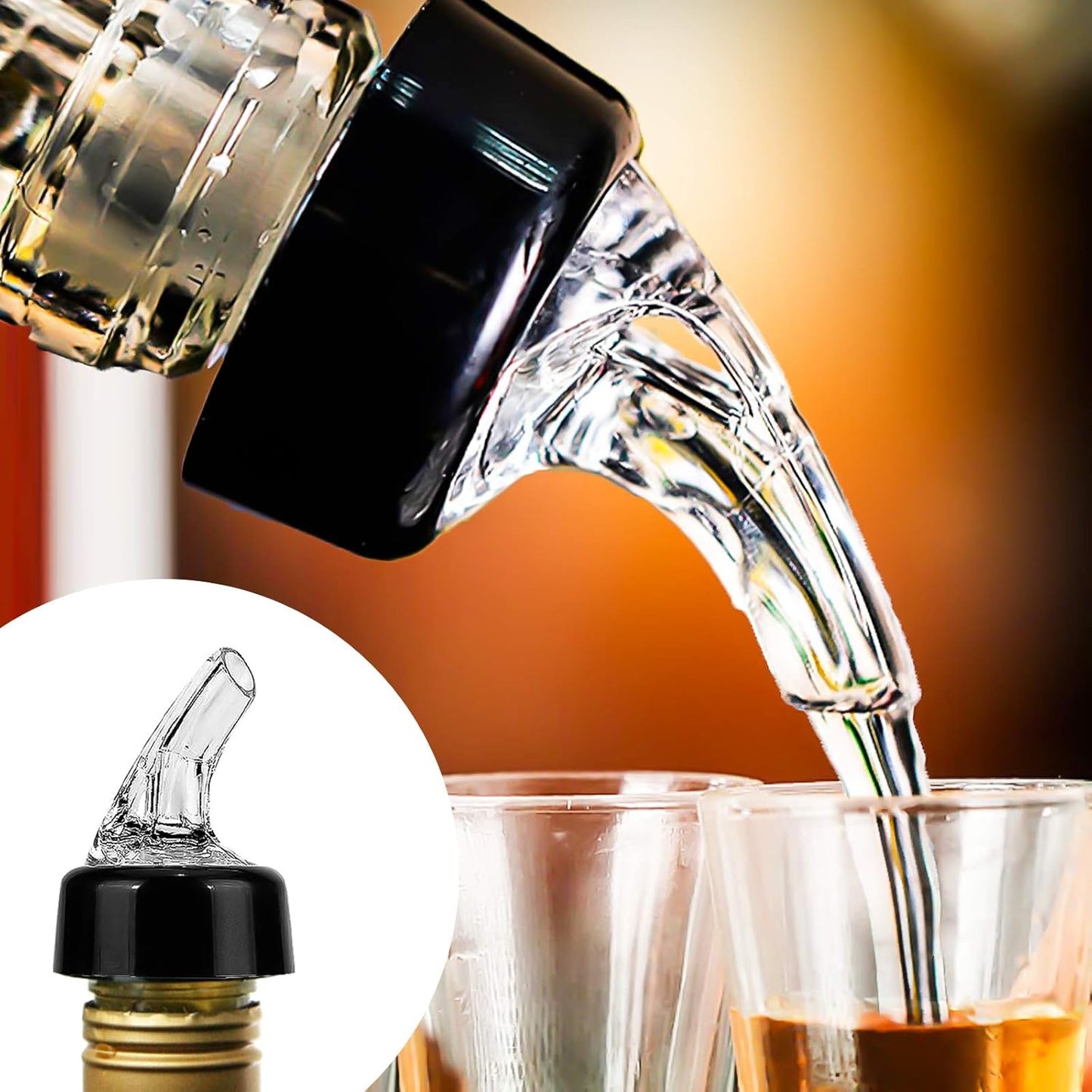 Liquor Bottle Pourers Set of 6 Wine Pourers 1oz Measured Liquor Pourers liquor Dispenser Bartender Pourer for Alcohol Tequila Cocktail Whiskey Home bar