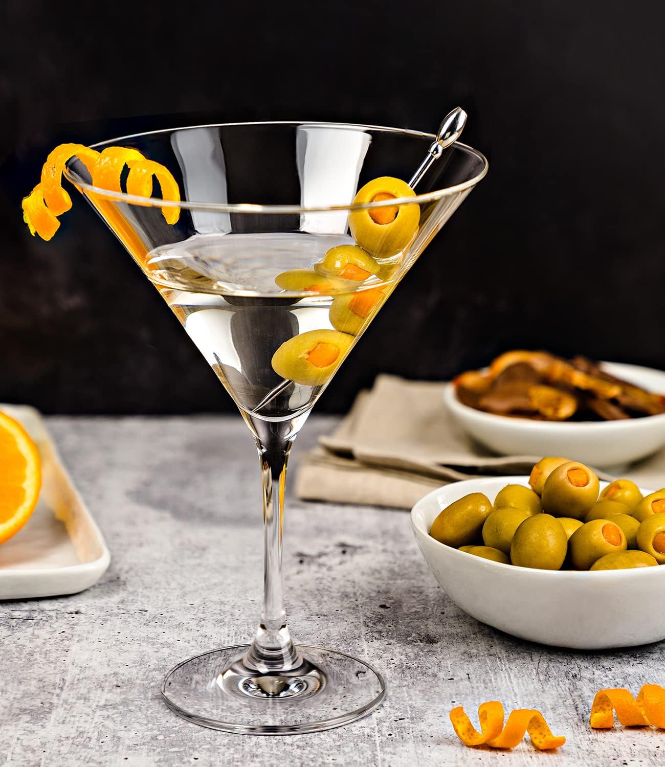 LUNA & MANTHA Martini Glasses, Martini Cocktail Glasses for Margarita, Manhattan, Cosmopolitan, Espresso, Home Bar, Evening Parties, Birthdays, Housewarming Gift,Stemmed Set of 4 9oz