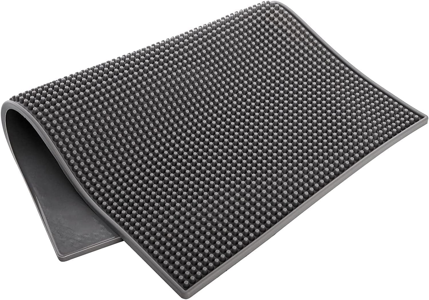 Tebery 3 Pack Rubber Bar Mat 18 x 12, Thick Durable and Stylish Bar Service Spill Mat, Non Slip Non-Toxic Grey Service Mat for Coffee, Bars, Restaurants Counter Top
