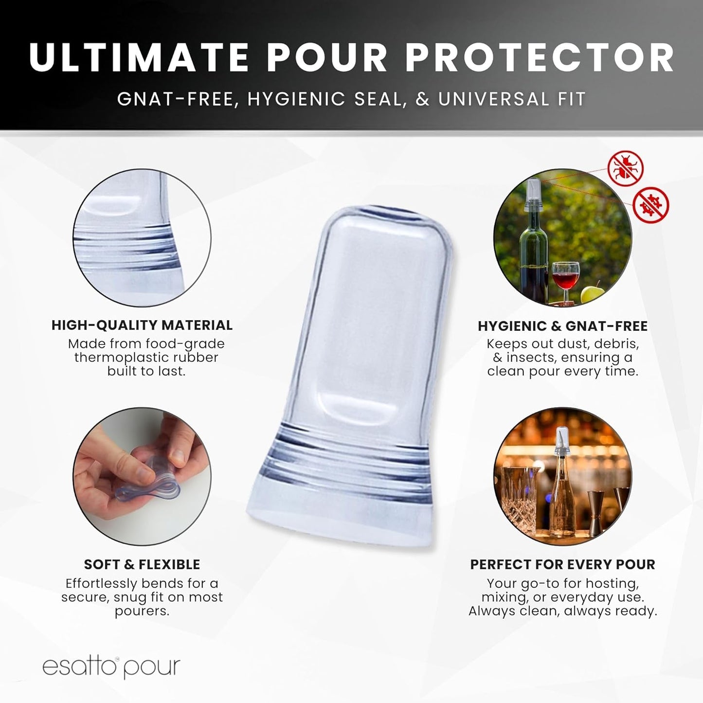 Pour Spout Covers Translucent Liquor Pourer Covers Universal Bottle Pour Dispenser Liquor Bottle Covers Liquor Bottle Covers Bottle Cover Dust for Home Kitchen Tools Supplies