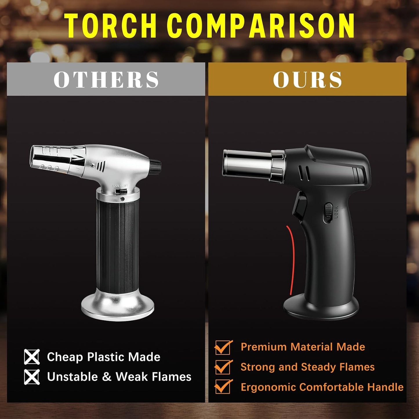 Whiskey Smoker Kit with Torch - 8 Flavors Wood Chips, 2 Glasses, 2 Ice Ball Molds - Cocktail Smoker Infuser Kit, Old Fashioned Drink Smoker Kit, Birthday Fathers Day Bourbon Gifts for Him, Men, Dad