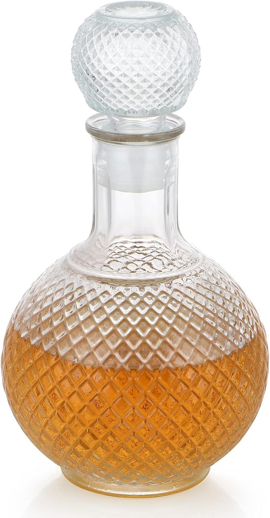 MDLUU Glass Decanter with Airtight Stopper, 1000ML/33.8OZ Liquor Decanter Bottle for Wine, Whiskey, Brandy, Vodka (Sphere)