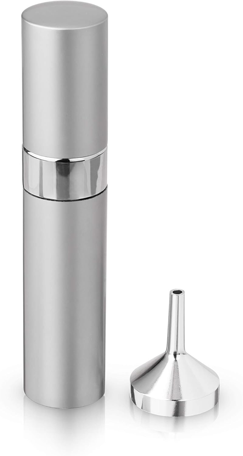 True Martini Atomizer Bar Mister – Spray Bottle for Gin & Vodka Martinis, Refillable Vermouth Spritzer for Bitters and Absinthe, Travel Perfume & Essential Oils Sprayer, Glass Canister with Funnel