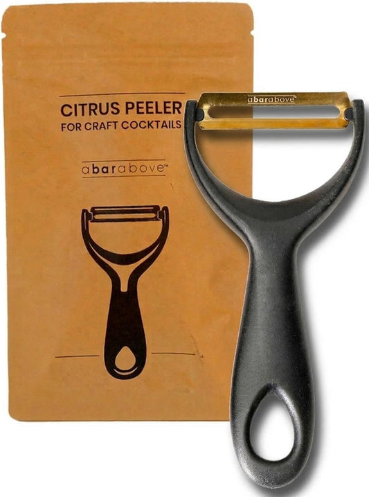 A Bar Above Gold Citrus Peeler, Stainless Steel Fruit Peeler for Garnishes and Cocktail Twists, Comfortable Grip Peeling Tool for Oranges, Lemons, Limes, Bartender Accessory, Kitchen Essentials, Gold