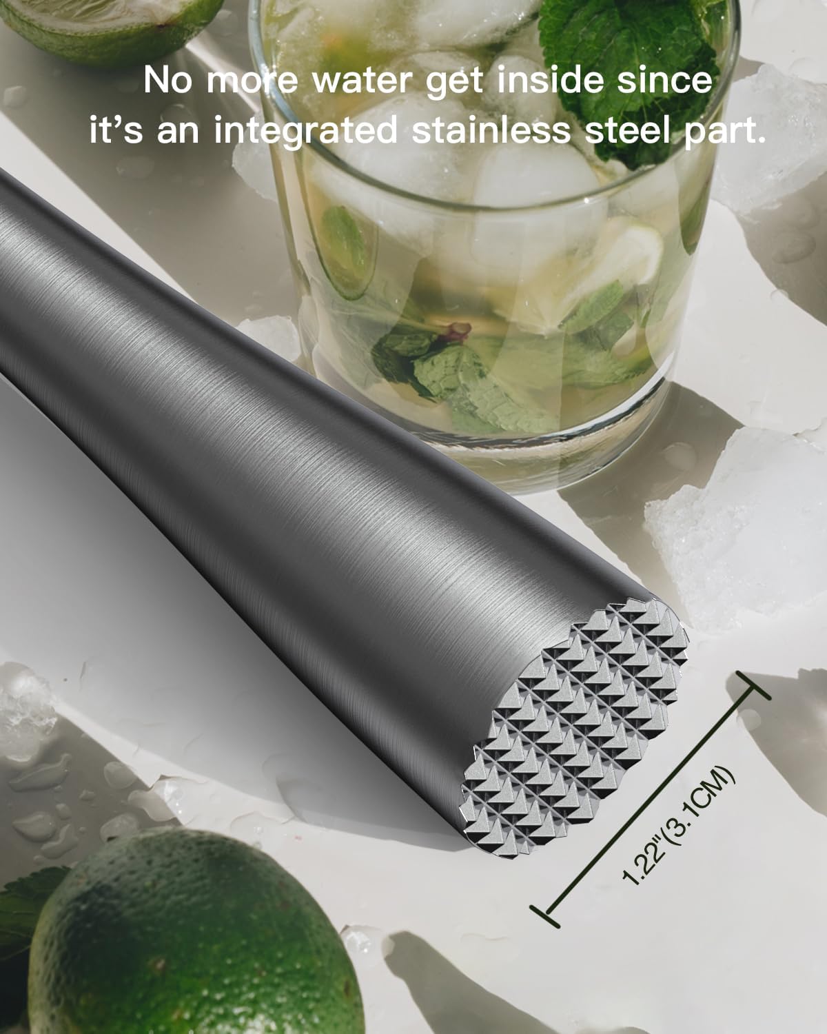 10 Inches Stainless Steel Muddler and Mixing Spoon for Cocktails, Bar Tools and Accessories - Create Delicious Mojitos and Other Fruit Based Drinks
