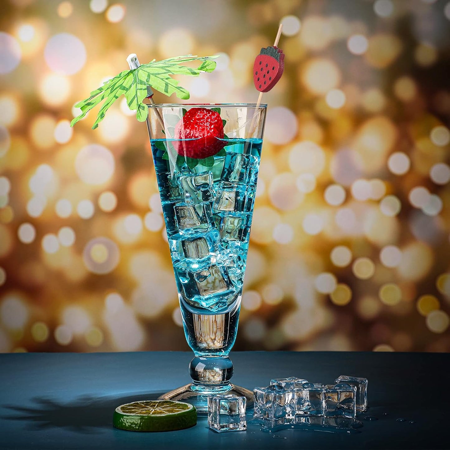 160 Pcs Cocktail Drink Decoration Accessories 60 Drink Cocktail Umbrellas 100 Fruit Picks Summer Coconut Palm Colorful Bamboo Toothpicks Tropical Luau Hawaiian Beach Party Decorations