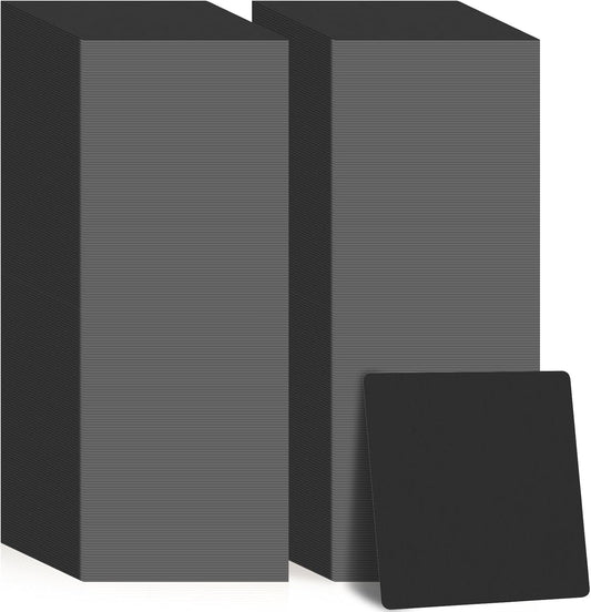 TaoBary 400 Pcs Disposable Paper Bar Coasters Bulk, 4 Inch Cardboard Coasters Square Blank for Drinks DIY Crafts Wedding (Black)