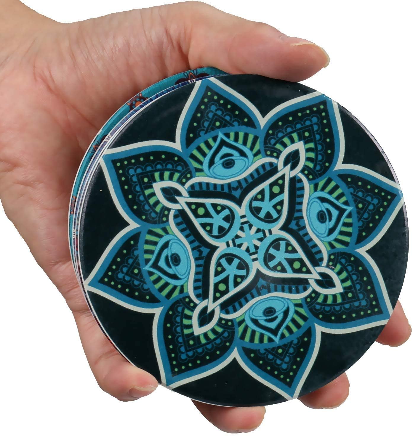 LogHog Stylish and Functional Drink Coasters - Set of 6 Coasters for Coffee Table, Absorbent Coasters for Drinks - Protects Furniture and Adds Decor to Your Home