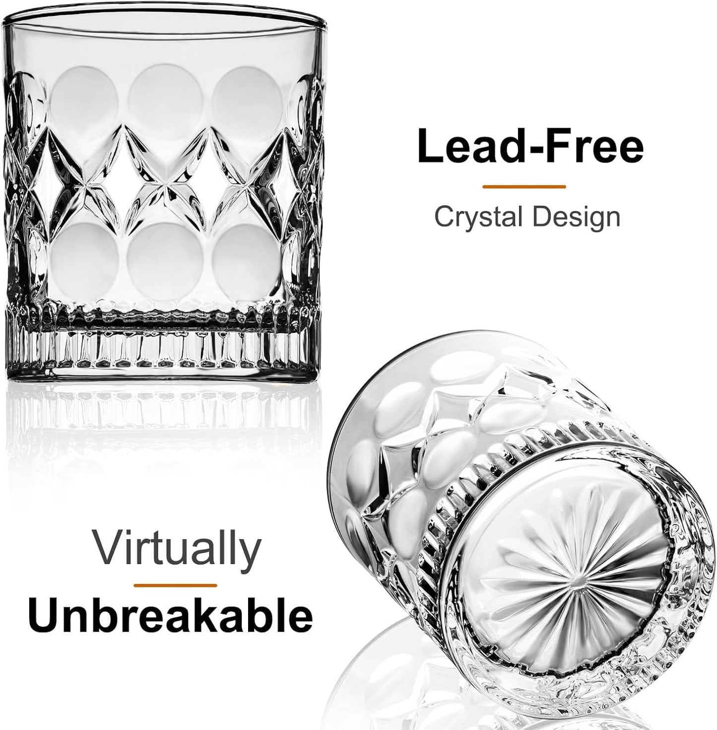PARACITY Whiskey Glasses Set of 2,christmas gift, Old Fashioned Glasses, Rocks Glasses, Bourbon, Suitable for use in Bars, Parties, and Homes, The Right Gift for Men, Father 's Day Gift