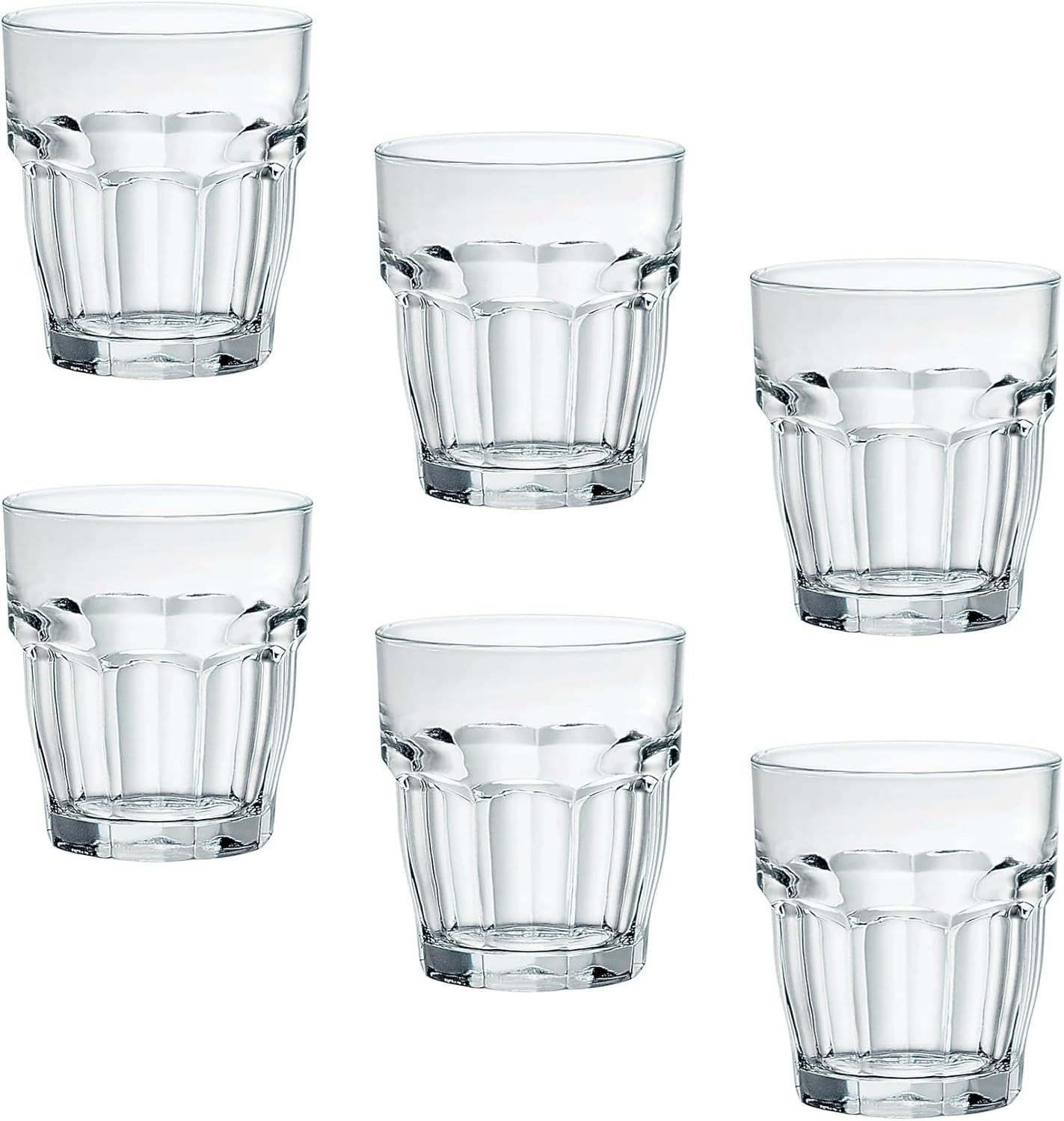 Bormioli Rocco Rock Bar Stackable Rocks Glasses, Set of 6, 9 1/4oz.