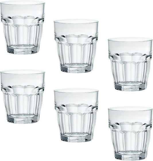 Bormioli Rocco Rock Bar Stackable Rocks Glasses, Set of 6, 9 1/4oz.