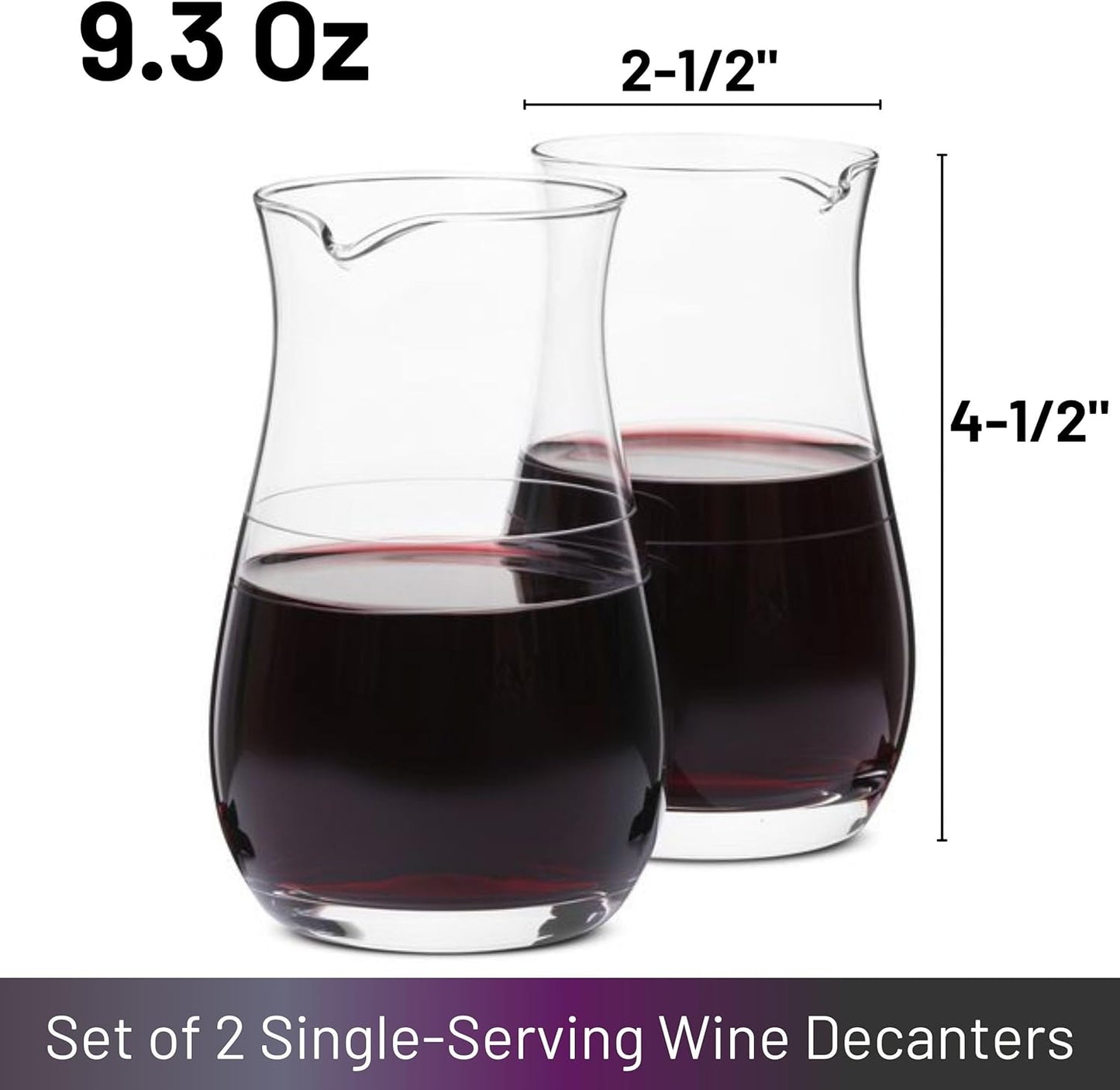 BTaT- Wine decanter, 2 PCS, 9.3 oz, Small Wine Carafe, Small Decanter