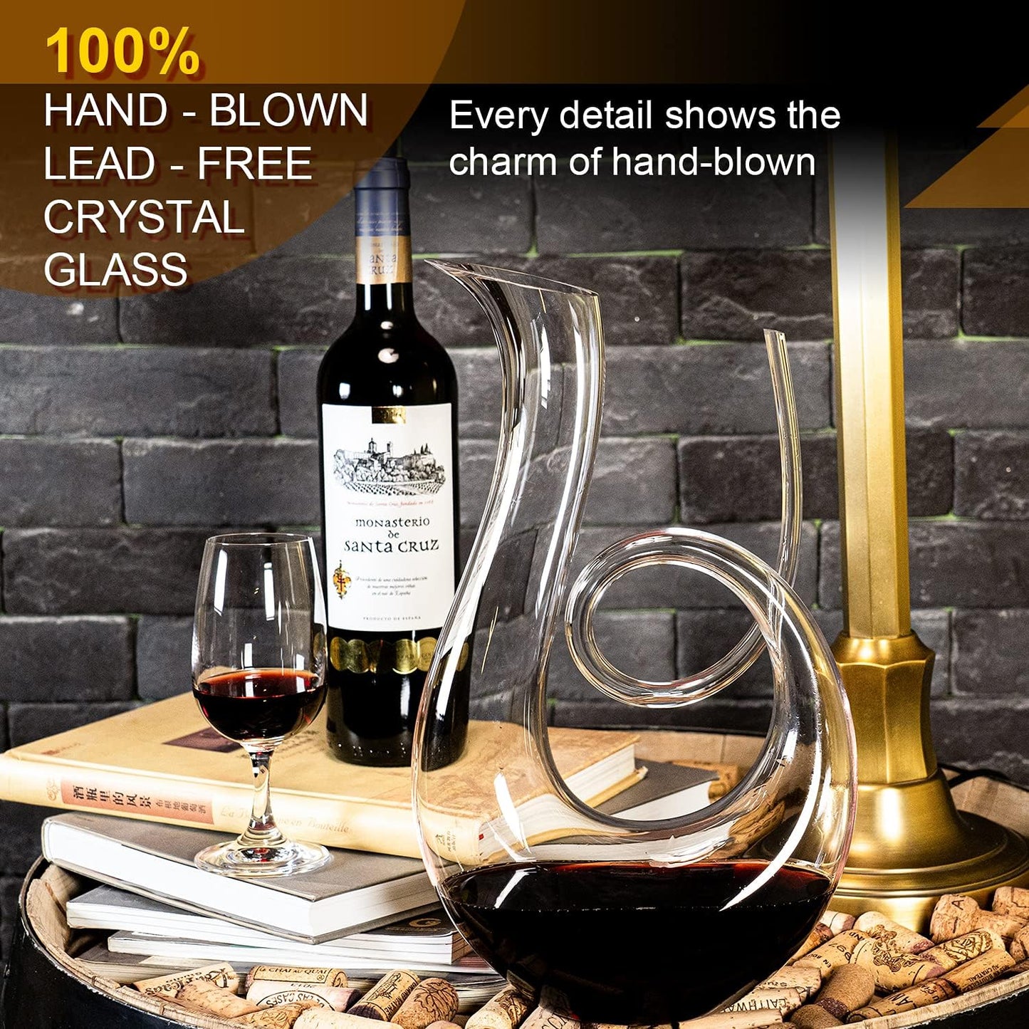 Wine Decanter Upgraded Swan wine Decanters 1.7L Hand-Blown Crystal Carafe-Enhances Red Wine Flavor, Lead-Free & Elegant Design,Gift for Wine Connoisseurs.