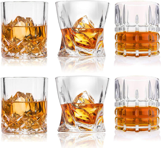 DeeCoo Premium 10, 11 OZ Scotch Glasses - Old Fashioned Whiskey Glasses/Style Glassware for Bourbon/Rum/Bar Tumbler Set of 6