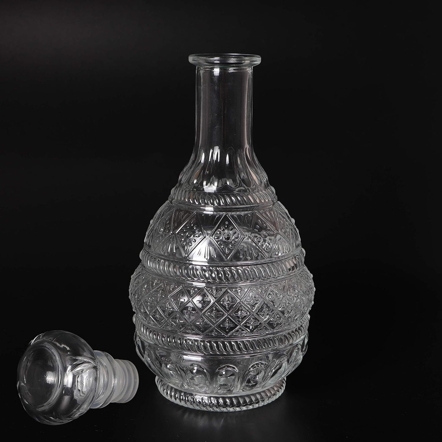 MDLUU Liquor Decanter, Glass Spirits Decanter with Airtight Stopper, Whiskey Vodka Bourbon Decanter Bottle for Gift, Home, Bar, Party Decor, 34oz/1000ml Clear