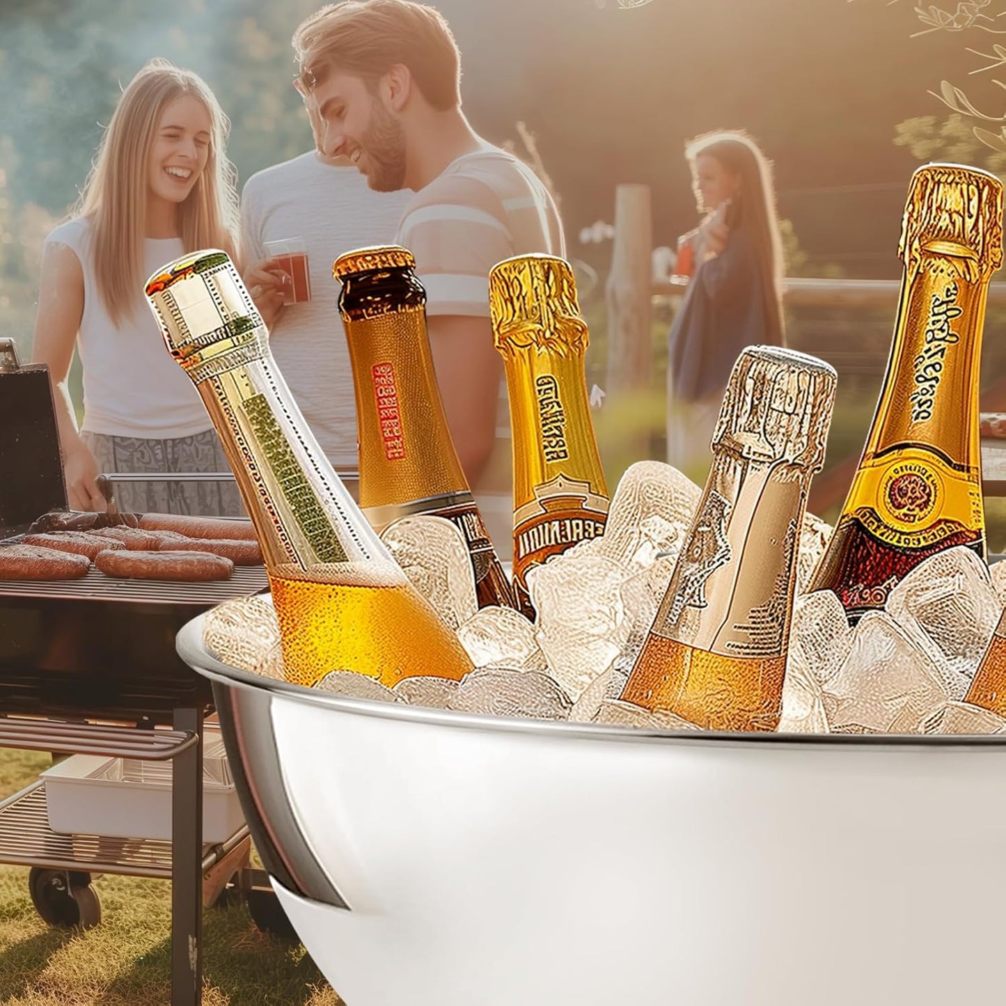 12L Premium Large Size Ice Bucket, Stainless Steel Champagne Bucket for Parties with Great Performance and Sleek Design