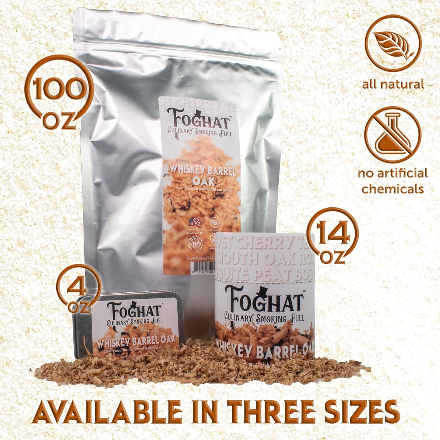 Cocktail Smoker Wood Chips - 4oz Whiskey Barrel Oak Shavings for Smoker, Whiskey & Drink Infuser Kit - Culinary Wooden Smoking Chips for Hand Held Food Smoke Gun & Bourbon Drink Glass Smoker