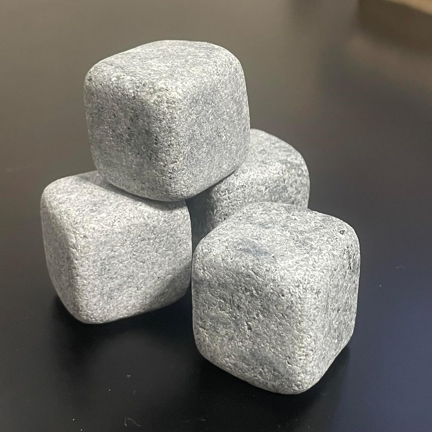 Whiskey Rocks – Set of 4 Soapstone Drink Rocks - Large Size - Handmade Soapstone Ice Cubes - Whiskey Chilling Stones