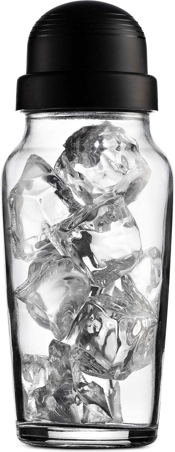 Godinger Cocktail Shaker, Martini Shaker, Italian Made Glass Bar Shaker, 19oz