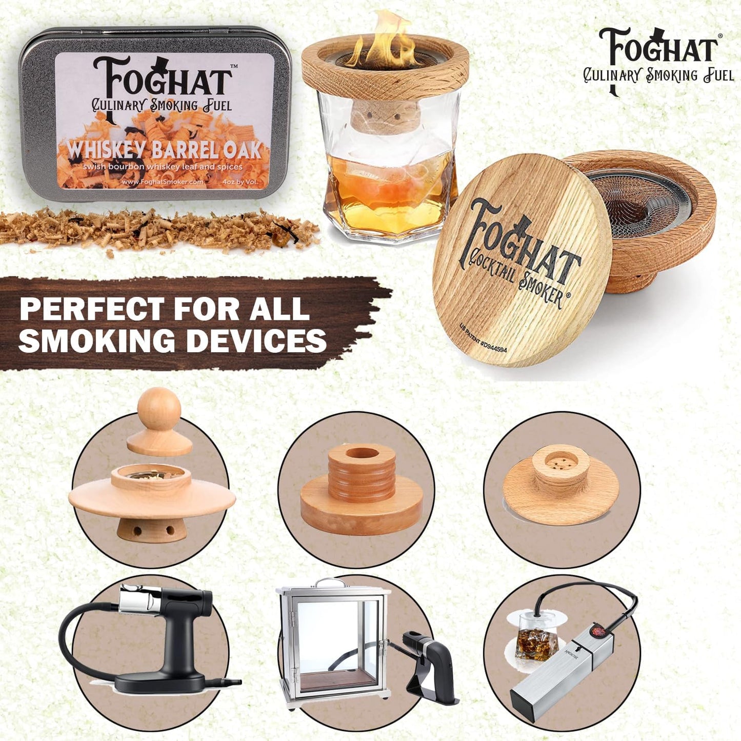 Cocktail Smoker Wood Chips - 4oz Whiskey Barrel Oak Shavings for Smoker, Whiskey & Drink Infuser Kit - Culinary Wooden Smoking Chips for Hand Held Food Smoke Gun & Bourbon Drink Glass Smoker