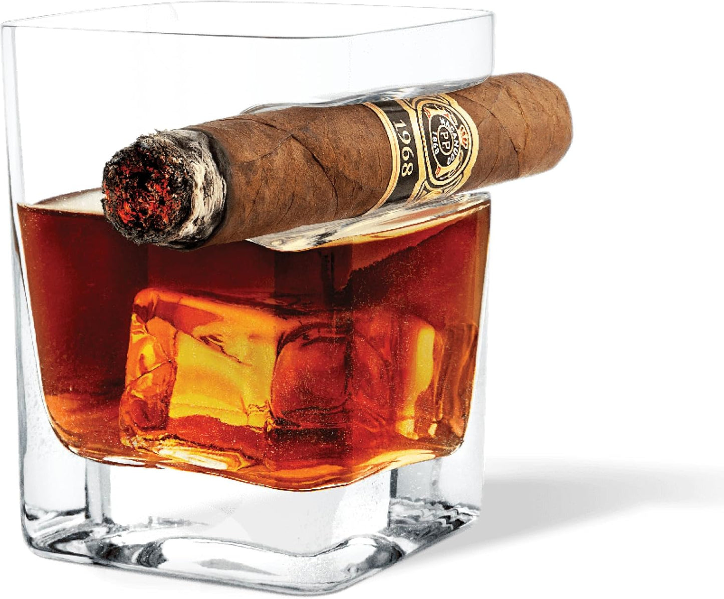 Corkcicle Premium Cigar Glass - Dual-Use Whiskey Glass - Built-In Cigar Notch - Ergonomic Design - Durable Construction - Summer Drinkware Gift - 9 oz